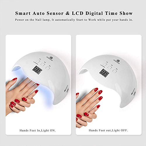 OHIYO Curing Lamps, Nail Polish Dryer for Gel 48W Nail Art Lamps Nail Lamp Led Lamp for Nails UV Nail Lamp Fit for All Manicure Gel Nail Polish, Fingernail & Toenail LED Curing Light LED Nail Dryer