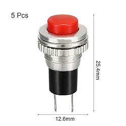 uxcell 10mm Mounting Red Momentary Push Button