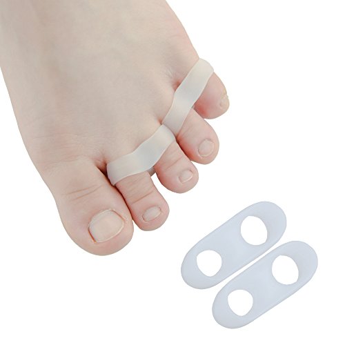 Sumifun Pinky Toe Straightener Gel Toe Separator,Bunion Pads Pinky Bunion Spacers,4 Bunionette Sport Spacers - Fast Pain Relief - Wear with Shoes