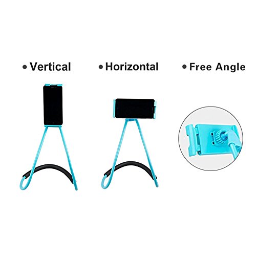 Neck Cell Phone Holder for Desk Bed,Bike and Motorcycle Phone Mount ,Universal Lazy Bracket Mobile Phone Stand Holder (Blue)
