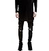 HANIOCAL Mens Slim Fit Black Stretch Destroyed Ripped Skinny Denim Jeans W40 32L