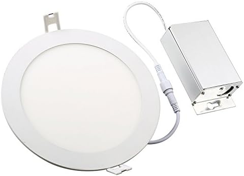 Dimmable 6inch 12W Round White Trim Panel Ceiling Light Fixture Recessed Ceiling Light 5000K Daylight White,1000LM, ETL, Energy Star, No Can Needed, IC Rated, With Junction Box