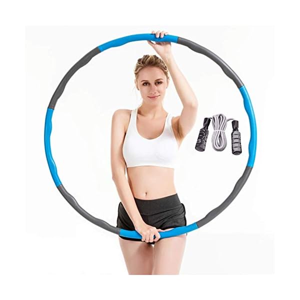 Kedoxi-Weighted-Hula-Hoop-Skipping-Rope-for-Adults-Sponge-Hula-Hoops-Skipping-Ropes-for-Fitness-for-Weight-Loss-Abdominal-Shaping-Home-Office-8-Section-Detachable-Hoola-Hoop Hula Hoop Skipping Rope Hoops Fitness Weighted Adults Ropes Jumping Adult Kids Hoola Children Crisps Multipack Crisp…