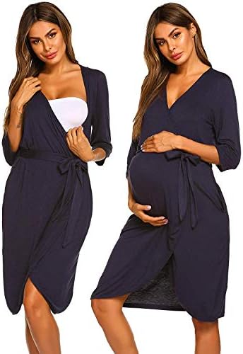 Eletina candy Maternity Robe 3 in 1 Labor Delivery Nursing Gown Hospital Breastfeeding Dress
