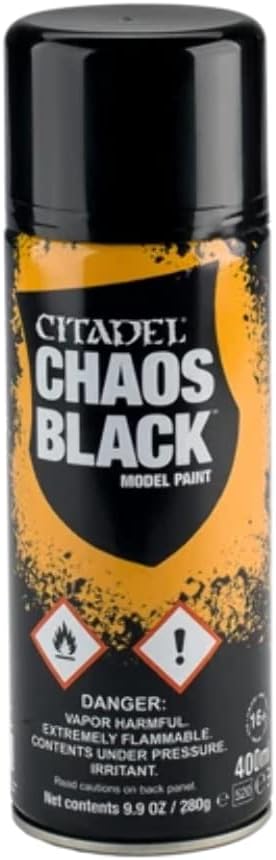 Citadel Chaos Black Primer Undercoat Spray 280g by Games Workshop
