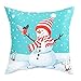 BLEUM CADE Pack of 4 Merry Christmas Decorative Pillow Cover Snowman and Deer Pillow Covers Elk Throw Pillow Cover Daily Cushion Cover for Christmas Home Office Car Sofa