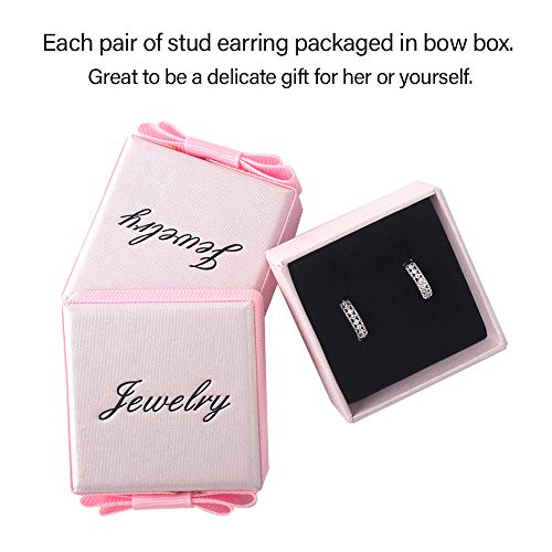 DOMEI 925 Sterling Silver Small Hoop Earrings Cubic Zirconia cartilage, Cubic Zirconia Cuff Earrings Huggie Stud, Gold Plated Huggie Earrings for Women Hypoallergenic (Delicate-Silver)