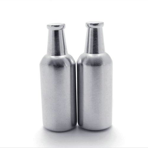 jonline24h 2pcs Classic Personalized Beer Bottle Shirts Men's Cufflinks, Color Silver, 1 Pair Set