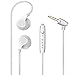 THE Electronics Wired 3.5MM Classic White Earphone/Earbuds/Headphones +1 Carry Case w/ Remote and Microphone IOS Android Gym Workout smartphones Tablets ( (White X2)