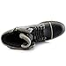 Polar Fox Brady MPX508571 Mens Casual Classic Combat Fur Lined High-Top Motorcycle Boots – Black, Size 10.5