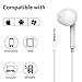 Earbuds, CN-MD iPhone Headphones with Microphone Stereo Earphones with Mic and Remote Control for for iPhone 6s 6 5s Se 5 5c 4s Plus Android Galaxy Edge S8 S7 S6 S5 S4 Note 1 2 3 4 7 White (White)