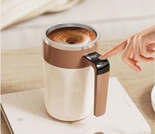 HULPPRE Automatic Self-Stirring Coffee Mug with Smart Temperature Control,400ml 316 Stainless Steel Electric Mixing Cup with Lip,Type-C Rechargeable,One-Touch Stirring for Coffee,Milk,Protein Powder
