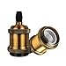 Splink E26 Vintage Light Socket Industrial Copper Bulb Socket Retro Edison Bulb Holder for DIY Pendant Ceiling Light (Brass)