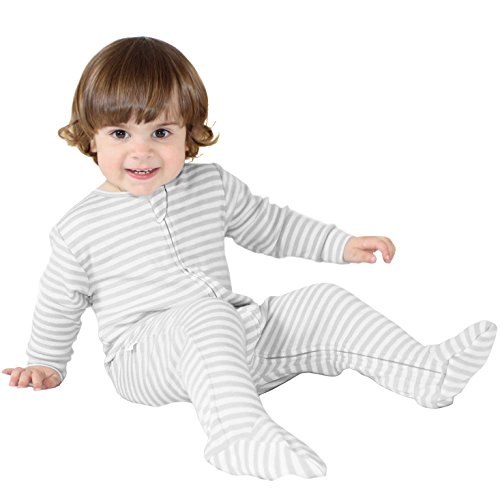 Woolino Footie Sleeper, 100% Superfine Merino Wool Sleeper, 3-6 Months, Gray