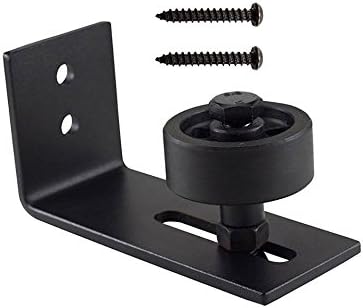 Adjustable Stay Roller Guide for Sliding Barn Doors by Cleverdot| Superior Smooth Roller Guide for Floor | Hardware with Installation Screws Included |100% Black Powder Coated Steel