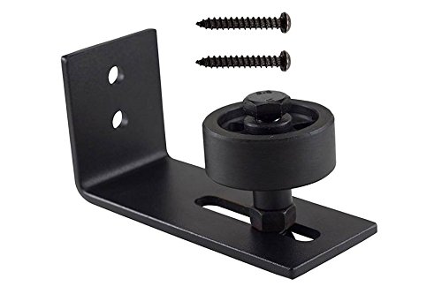 Adjustable Stay Roller Guide for Sliding Barn Doors by Cleverdot| Superior Smooth Roller Guide for Floor | Hardware with Installation Screws Included |100% Black Powder Coated Steel