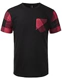 URBANCREWS Mens Hipster Hip Hop Classic Graphic Crewneck Pocket T-shirt