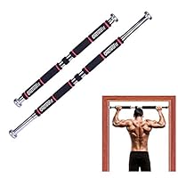 OneTwoFit Pull Up Bar Doorway Chin Up Bar Household Horizontal Bar Home Gym Exercise Fitness（25.6 to 33.5 Inches Adjustable Length）HK664