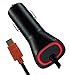 New Rapid Fast Samsung Galaxy S8/ S8+ Motorola Droid Z/Z Force/Z Play Type C USB-C Car Charger - Pixel / Pixel XL Nexus 6P 5X LG G5 G6 G7 OnePlus2 - Black / Red LED