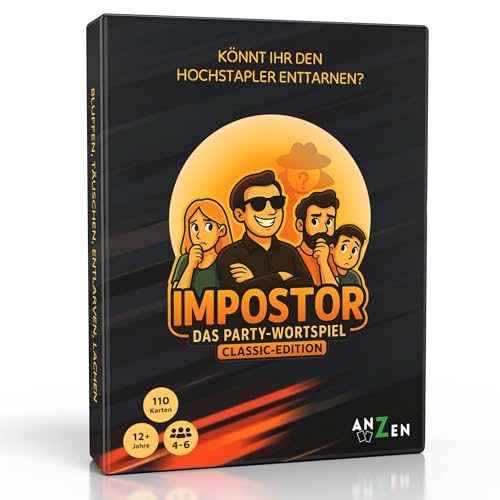 Impostor - Das Party-Wortspiel - Classic-Edition | Imposter Kartenspiel Inkl. Hilfsbegriff | Könnt Ihr Den Hochstapler Enttarnen? | Lustiges Kartenspiel Für Familie &Amp; Freunde Ab 10 Jahren | Geschenk-E