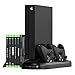 Kootek Vertical Stand Only for Xbox One X, Controller Charger with Cooling Fan Game Storage and Extra 3 USB Port Charging Station Games Accessories ( ONLY for Xbox One X )