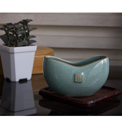 BangQiao Ceramic Business Name Card Holder Display Stand for Desk, Home and Office, Ice Veins
