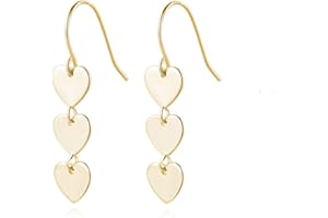Reffeer Solid 925 Sterling Silver Love Heart Drop Earrings for Women Teen Girls Sweet Heart Dangle Earrings Hook Earrings