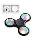 Fidget Spinner, Tezewa Ultra Led Flickering Fast Bearings Finger Toy Great Gift For Release Pressure (Black-Led)