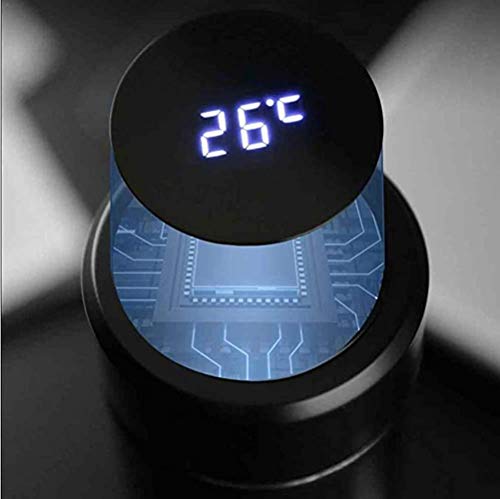 Inshere Smart Temperature Measuring Mug LED Touch Display Temperature Water Bottle Water Cup (Black)