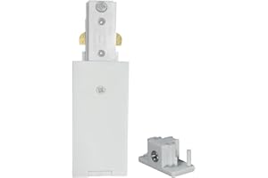 Bravsekai H Track Live End Connector with End Cap, Suitable for H-Type Track Lighting Systems, White