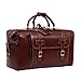Leathario Mens Genuine Leather Overnight Travel Duffle Weekend Bag browm