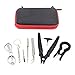 DIY Tool Kit for Home and Jewelry Repairs, 8 in 1-Pliers Ceramics Tweezers Stainless Steel Tweezers Folding Scissors Jig Screwdriver Brush