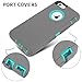 MAXCURY for iPhone 6 Case iPhone 6s Case Heavy Duty Shockproof 3 in 1 Soft Silicone Rubber + Hard PC Bumper Cove with Built-in Plastic Screen Protector - Grey and Light Blue