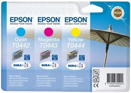 Epson FULL SET High Capacity Original inkjet T0431 (=T0441XL) T0442 T0443 T0444 - Black Cyan Magenta Yellow Black - ink cartridge for stylus photo Cx6600/C84/C84N/C86/Cx6400 printer - - loose pack
