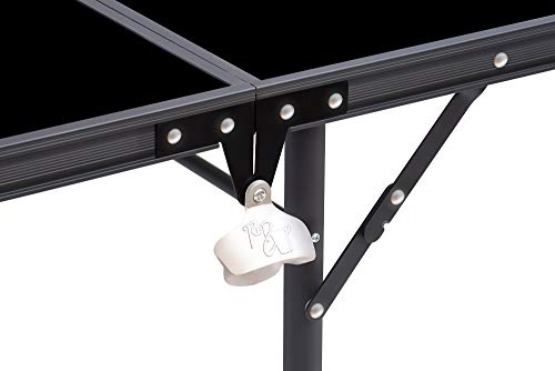 8' Folding Beer Pong Table with Bottle Opener, Ball Rack and 6 Pong Balls - Basketball Design - By Red Cup Pong (Renewed)