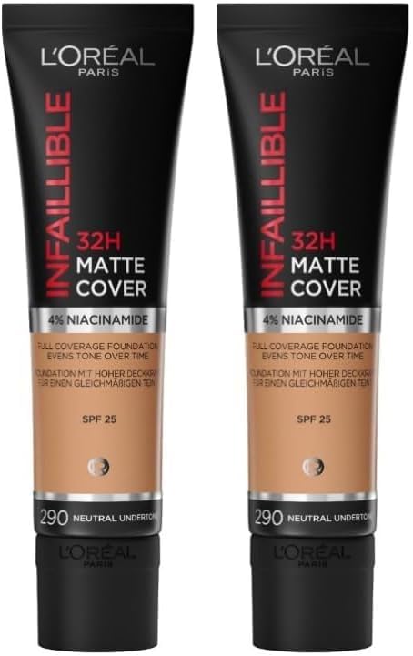 L'Oreal Paris Infallible 32H Matte Cover Foundation Shade 290 30ml Pack of 2