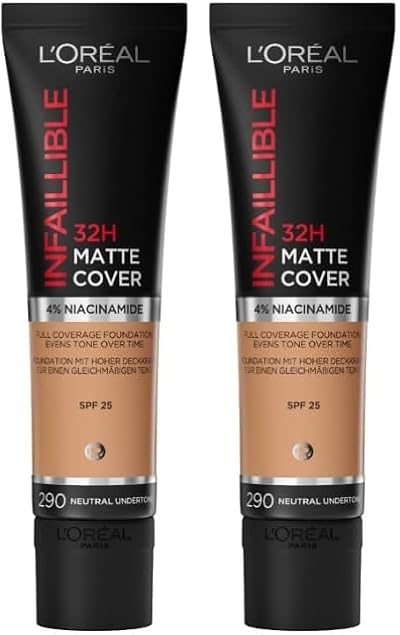 L'Oreal Paris Infallible 32H Matte Cover Foundation Shade 290 30ml Pack of 2