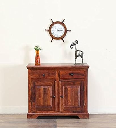 SARSWATI HANDICRAFT Solid Wood Two Door Cabinet in Honey Oak Finish