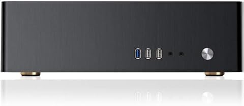 Tbaobei-Baby Cajas de computadora Caso de aleación de Aluminio Ordenador Horizontal Tipo ITX HT Caja de la PC Soporte 1U Flex Negro Fuente de alimentación (Size : One Size)