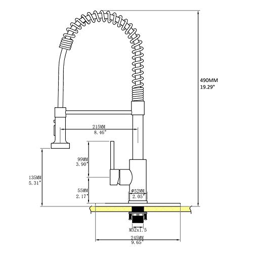 Kitchen Faucet,Delle Rosa Lead Free Brass Kitchen Faucet,Black Kitchen Faucet with Pull Down Sprayer, 360 Swivel Spring Kitchen Faucet,Pre-rinse Pull Out Kitchen Sink Faucet with Deck Plate