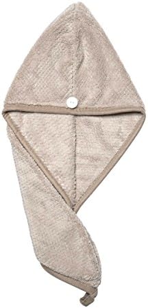 Ultra Absorbent &amp; Fast Drying Twist Hair Towel Turban Wrap Anti-Frizz Microfiber Soft Wrapped Bath Cap Dry Hair Hat for Women Girls,Free with an exfoliating back scrubber(Gray)