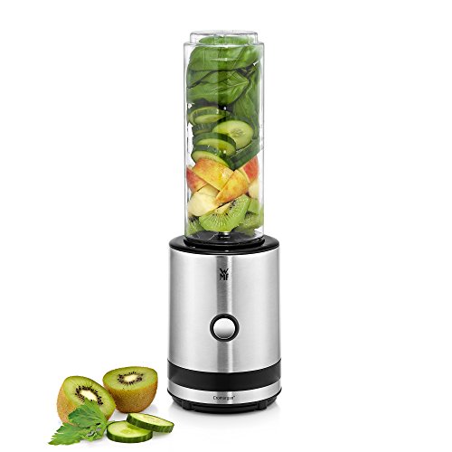 WMF-KCHENminis-Smoothie-to-go-Mini-Mixer-mit-2-Mix-Trinkbehltern-300-W-23000-UMin-06-l-BPA-frei-cromargan-mattsilber