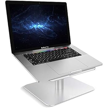 Laptop Notebook Stand, Lamicall Laptop Riser: [360-Rotating] Desktop Holder Compatible with Apple MacBook, Air, Pro, Dell XPS, HP, Samsung, Lenovo More 10-17 Inch Laptop Notebooks - Silver