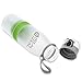 The Real Zeal Infüse Flip-Top BPA Free Water Bottle with Fruit Chamber and Integrated Juicer, White/Green, 24 oz