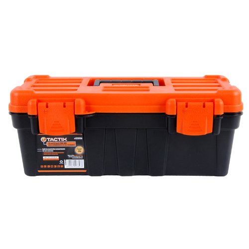 Tactix 320130 Plastic Tool Box, 33cm, Black/Orange Buy Online in