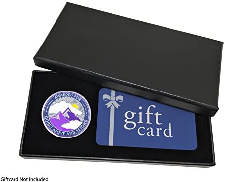 5 Pack: Gift Card Box with Award Coin for "Going Above and Beyond" - Employee Recognition Gifts Inspired by Military Challenge Coins - Thank You Coin Rewards Effort
