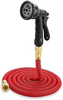 4 Colors 25FT-75FT Garden Hose Expandable Magic Flexible Water Hose Hose Plastic Hoses Pipe With Spray Gun To Watering red 50ft