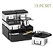 Mind Reader Loose-Leaf Tea Organizer, 6 Canisters with One Tray, Black/Silver