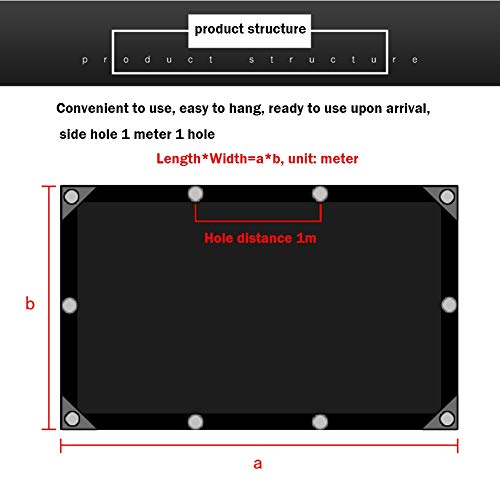SYY Sonnensegel Schattennetz, Schwarze Markise Mit Sicherungsring, Sichtschutz Und Displayschutznetz (Size : 8x20m) – Bild 6