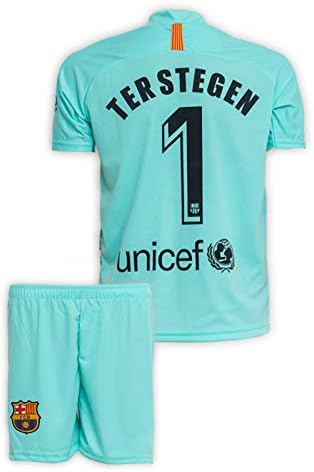 2019/20 Terstegen #1 Barcelona Home Kids Kit set with Shorts and Socks